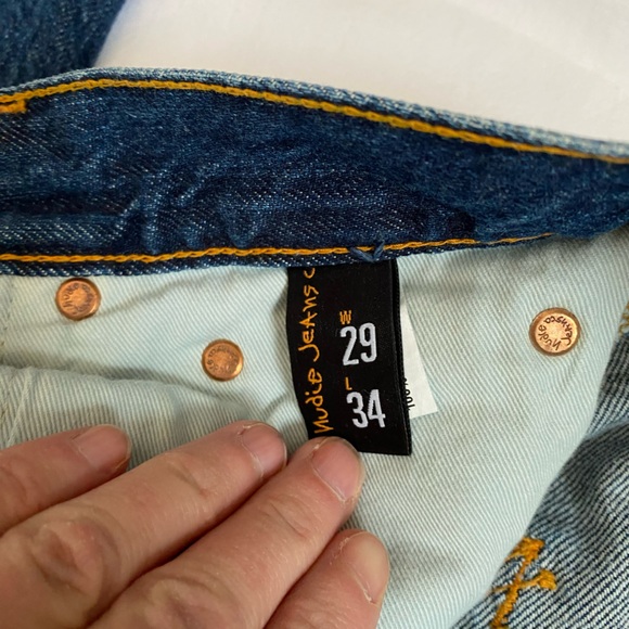 Nudie Jeans Gritty Jackson 100% Cotton Straight Leg Jeans Dark Space Men's 29X34 - Picture 10 of 16